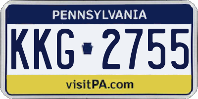 PA license plate KKG2755