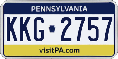 PA license plate KKG2757