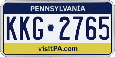 PA license plate KKG2765