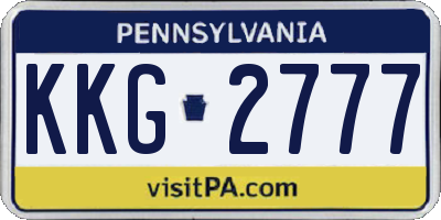 PA license plate KKG2777