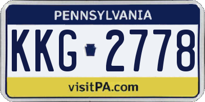 PA license plate KKG2778