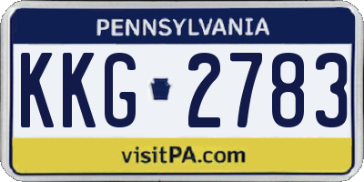 PA license plate KKG2783