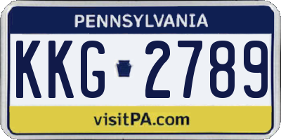 PA license plate KKG2789