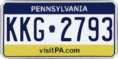 PA license plate KKG2793