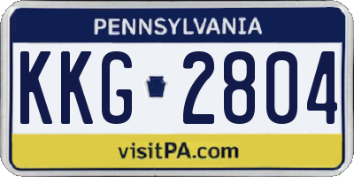 PA license plate KKG2804