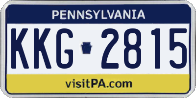 PA license plate KKG2815