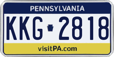 PA license plate KKG2818