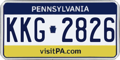 PA license plate KKG2826