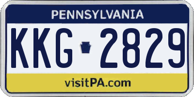 PA license plate KKG2829