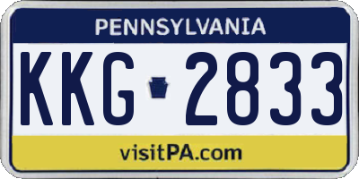 PA license plate KKG2833