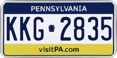 PA license plate KKG2835