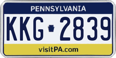 PA license plate KKG2839