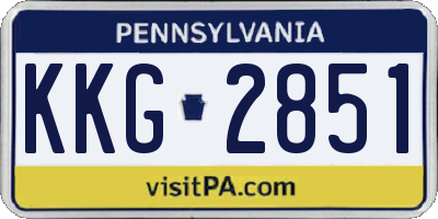 PA license plate KKG2851