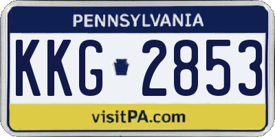 PA license plate KKG2853