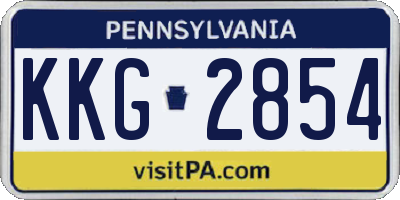 PA license plate KKG2854