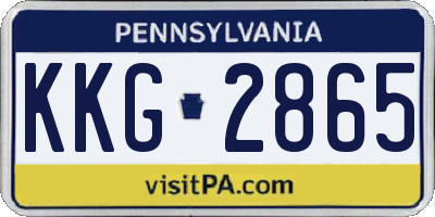 PA license plate KKG2865