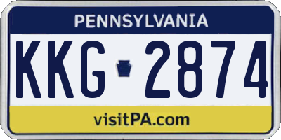 PA license plate KKG2874
