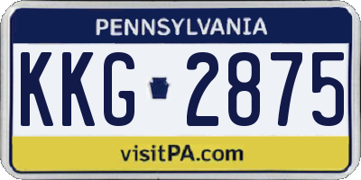 PA license plate KKG2875