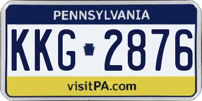 PA license plate KKG2876