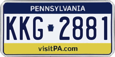 PA license plate KKG2881