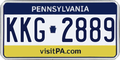 PA license plate KKG2889