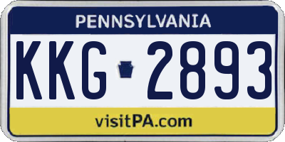 PA license plate KKG2893