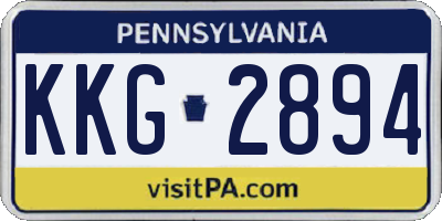 PA license plate KKG2894
