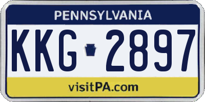 PA license plate KKG2897