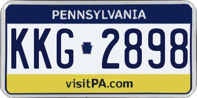 PA license plate KKG2898