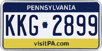 PA license plate KKG2899