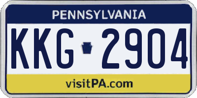 PA license plate KKG2904