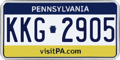 PA license plate KKG2905