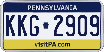 PA license plate KKG2909