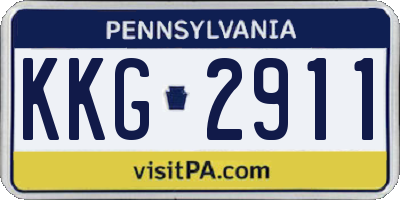 PA license plate KKG2911