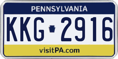 PA license plate KKG2916
