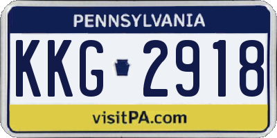 PA license plate KKG2918