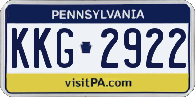 PA license plate KKG2922