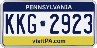 PA license plate KKG2923