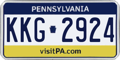 PA license plate KKG2924
