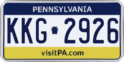 PA license plate KKG2926