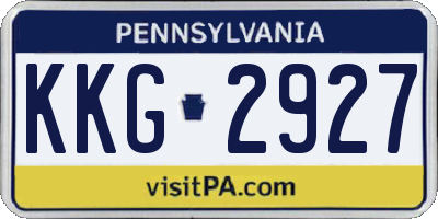 PA license plate KKG2927