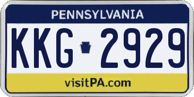 PA license plate KKG2929
