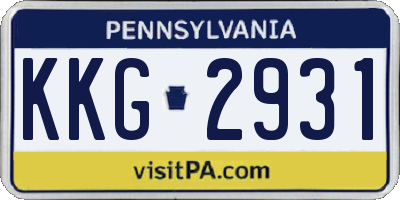PA license plate KKG2931