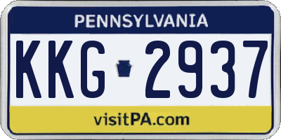 PA license plate KKG2937