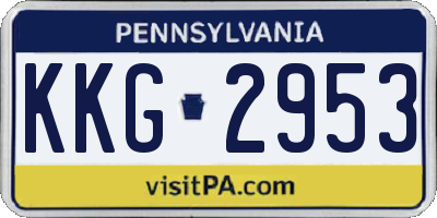 PA license plate KKG2953