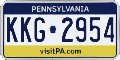 PA license plate KKG2954