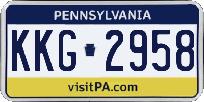 PA license plate KKG2958