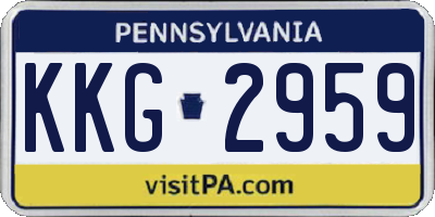 PA license plate KKG2959