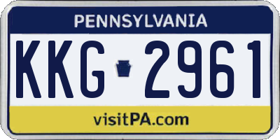 PA license plate KKG2961