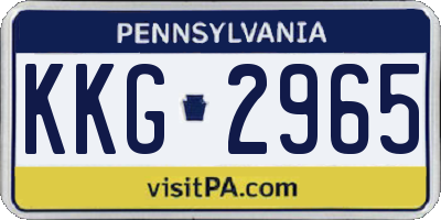 PA license plate KKG2965